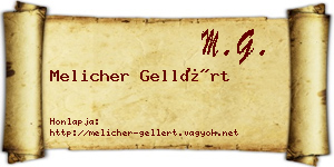 Melicher Gellért névjegykártya